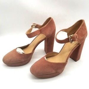 Michael Kors Women Acorn Sierra Platform Heels Blush Suede 10
